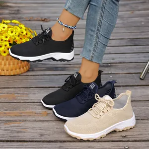 Lightweight breathable mesh walking shoes for elderly in black, navy, and beige.
