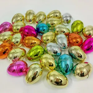 Assorted metallic electroplated plastic Easter egg shells for party favors