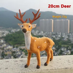 Figura de reno realista de 20 cm, pesando 55 g, para decoración navideña