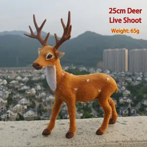 Figura decorativa de reno de Navidad realista de 25cm para escaparate y escritorio