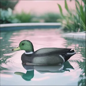 Drijvende realistische wilde eend lokvogel voor tuinvijver en achtertuin decoratie.