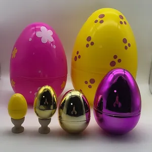 Collection of Easter eggs in various sizes with matte patterns and metallic finishes