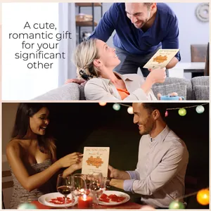 Romantic wooden anniversary card with jigsaw puzzle detail for couples