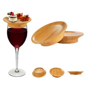 Versatile bamboo wine glass lids and coasters set for parties and home decor