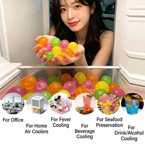 Set of 24 colorful reusable plastic ice cubes for cooling summer cocktails and drinks