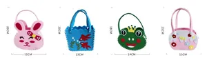 Juego de 4 bolsos de fieltro DIY para niños con diversos motivos de animales y dulces