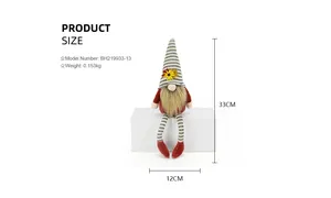 Handmade autumn harvest festival gnome doll with sunflower and striped hat details