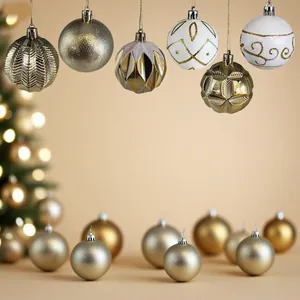 Gedetailleerd overzicht van texturen op 6 cm gegalvaniseerde kerstballen
