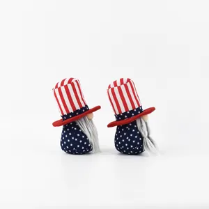 Gnomes de l'Indépendance faits main avec motif patriotique étoiles et rayures US