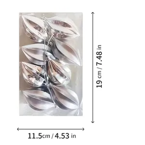 Silver star-fruit shaped Christmas tree ornaments pack with 19x11.5cm dimension details