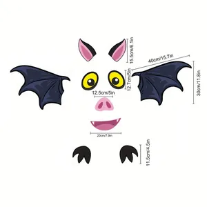 Halloween cartoon bat car trunk PVC decoration stickers with dimension measurements