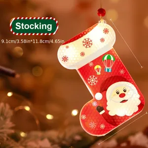 Detailed view of stocking LED light with size annotations for Christmas decor