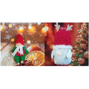 Muñecos de Navidad y gnomos hechos a mano para colgar en la decoración del árbol