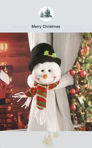 Embrasse de rideau bonhomme de neige festif pour décoration de Noël et vitrine.
