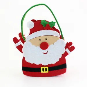 Handmade Santa Claus non-woven gift bag for Christmas party festive candy treats