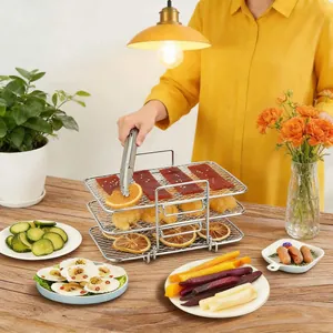 Griglia di disidratazione a 3 livelli in acciaio inossidabile per friggitrice ad aria in cucina