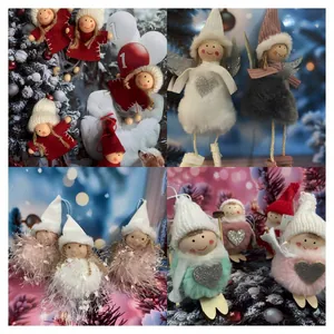 Süße Plüsch-Weihnachtsengel-Puppen-Anhänger als Schmuck für den Weihnachtsbaum