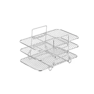 Dettaglio del rack di disidratazione a 3 livelli in acciaio inossidabile per friggitrice