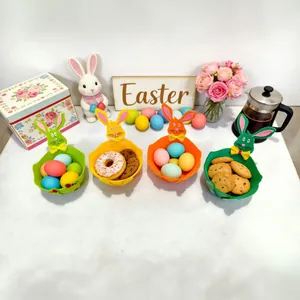 Ostern Hasenohren Filz Aufbewahrungskorb Süßer Cartoon Hase Süßigkeiten Korb Vliesstoff Feiertag Desktop Deko Geschenktüte
