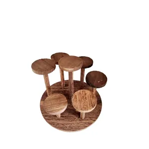 Elegant multi-tier solid wood display stand for succulent plants, cupcakes, and jewelry