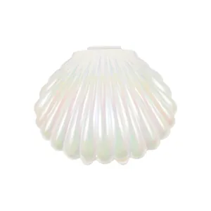 Decorazione a conchiglia bianco perla cangiante e scatola regalo per feste e nozze
