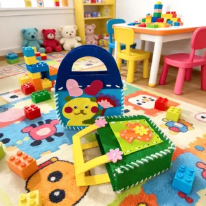 Handmade DIY non-woven felt cartoon bag kit for kids with cute animal designs