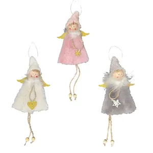 3er-Set Plüsch-Weihnachtsengel mit Flügeln für die Dekoration des Weihnachtsbaums.