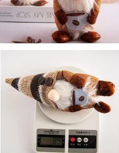 Weight measurement showing a coffee themed gnome doll at 89 grams on a scale