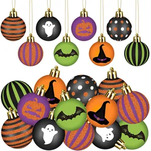 Halloween Decorazione Palle Appese Ornamenti in Plastica Fantasma Zucca Pipistrello Modelli di Cappello da Strega per Oggetti di Scena Festa