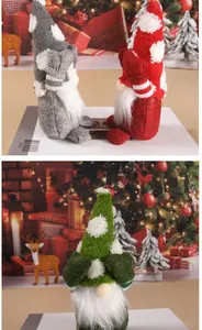 Gnomos de Navidad hechos a mano con gorros de copos de nieve, decoración festiva.
