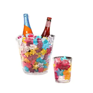 Reusable star-shaped colorful plastic ice cubes for cooling drinks at bar parties