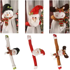 Boucle de Rideau Créative de Noël Père Noël Bonhomme de Neige Renne Poupée en Peluche Maison Hôtel Restaurant Décoration de Fenêtre