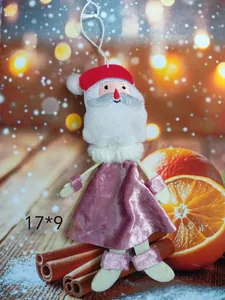 Muñeco de Papá Noel de peluche para decoración creativa de árbol de Navidad, 17x9 cm.
