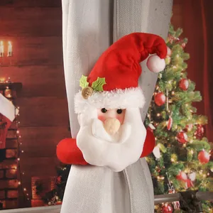 Embrasse de rideau en peluche Père Noël pour décoration de fenêtre de Noël