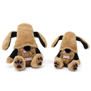 Cute Brown Plush Dog Gnome Faceless Doll Puppy Dwarf Ornament Rudolph For Christmas Gift Home Decoration