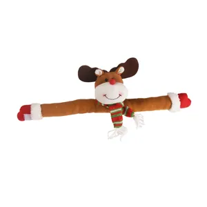 Boucle de rideau en peluche renne de Noël avec longs bras et écharpe