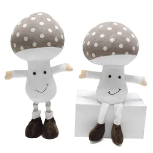Elfe Champignon en Peluche Fait Main Chapeau à Pois Poupée Rembourrée Mignonne Figurine Décoration Maison Cadeau de Pâques