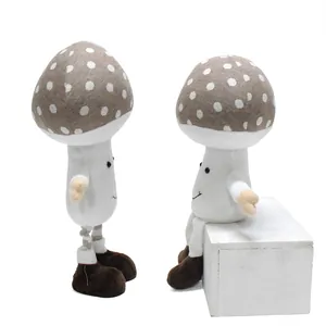 Ensemble de poupées en peluche elfe champignon mignon avec pois pour la décoration