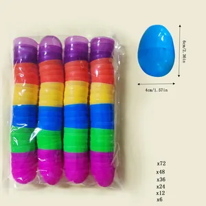Set of colorful 6cm fillable plastic Easter eggs for holiday parties and gift surprises
