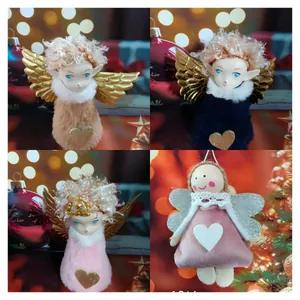 Charming plush Christmas angel ornaments for festive tree decorations and holiday hanging displays