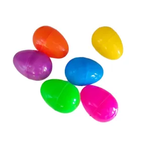 Set of six colorful 6cm plastic Easter eggs shells for DIY prizes and holiday decorations