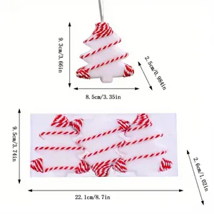 Dimensioni dettagliate per set di 3 ornamenti per albero di Natale in schiuma bianca