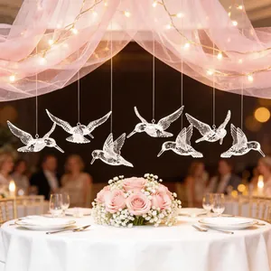 Transparent acrylic hummingbird hanging decorations for wedding ceiling and home decor