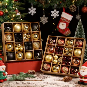 44-teiliges Set mit 6 cm großen Weihnachtskugeln in festlichen Geschenkkartons Deko