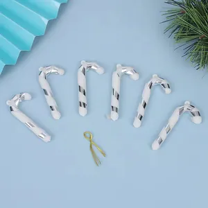 Festive Christmas Tree Hanging Candy Cane Ornaments Plastic Spiral Striped Decorative Hooks For Holiday Party Home Decor