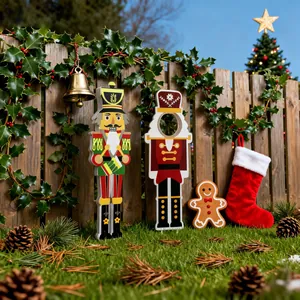 Piquets de jardin soldats casse-noisette de Noël pour décoration de jardin ext