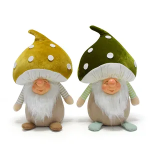 Mushroom Head Gnome Plush Doll Christmas Ornament Polka Dot Hat Gnome Figurine For Holiday Home Farmhouse Decor