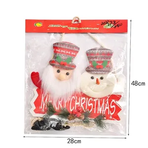 Plush Santa and Snowman Christmas hanging ornaments with 48x28cm dimensions