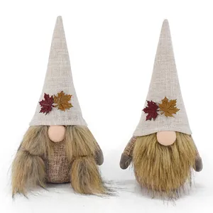 Herbst Ahornblatt Rudolph Gesichtslose Puppe Erntefest Gnom Handgefertigt Rustikal Country Goblins Plüsch Für Fall Home Deko Geschenk