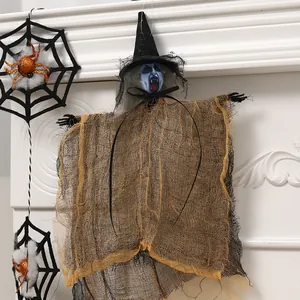 Decoración de bruja fantasma colgante de Halloween con cuerpo de malla para fiestas